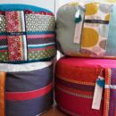 Sitzkissen aus diversen Jaquard Stoffen, Inlett aus 100% Baumwolle gefüllt mit Dinkelspelz